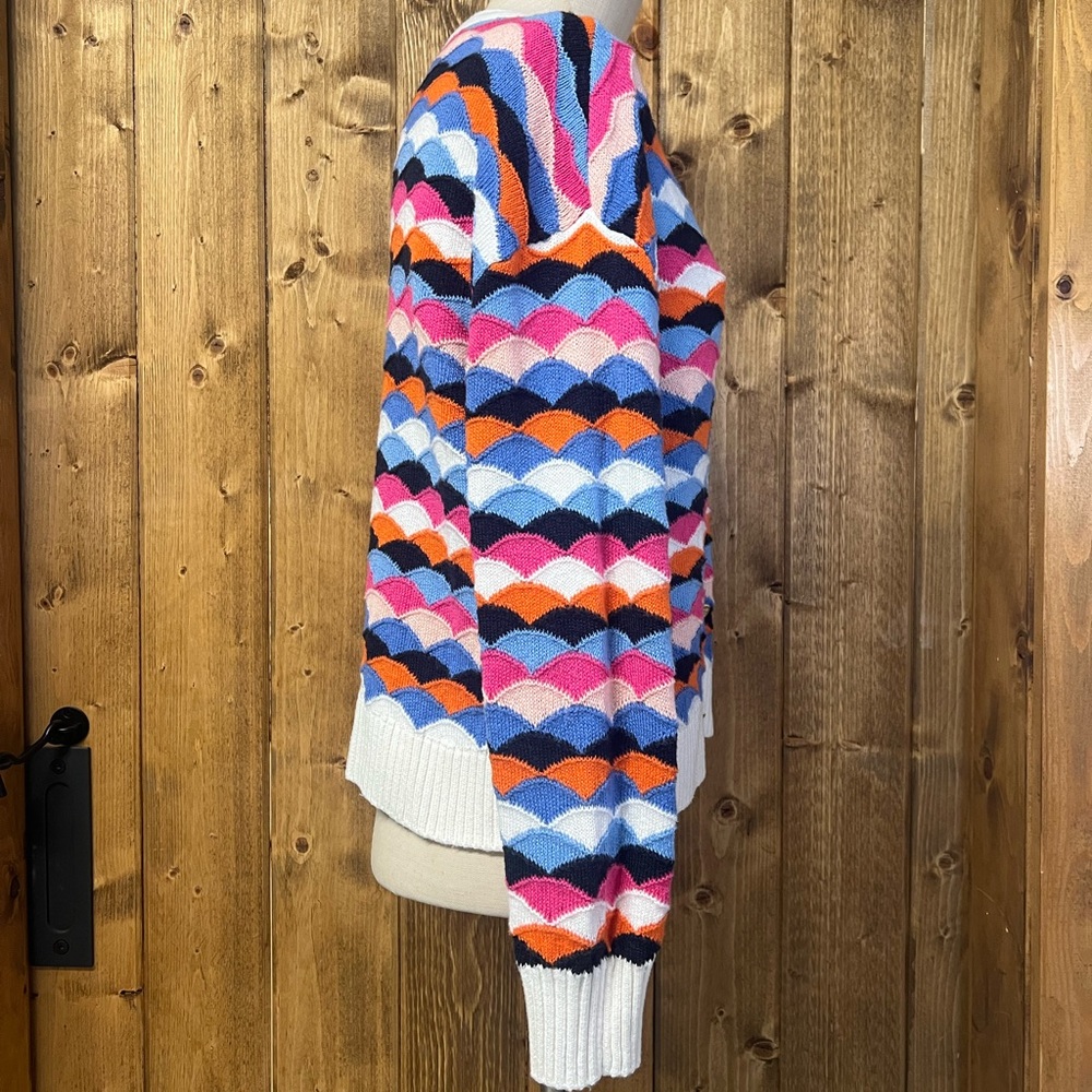 Talbots Large Multicolor Colorful Knit Button Cardigan Sweater - Picture 4 of 8
